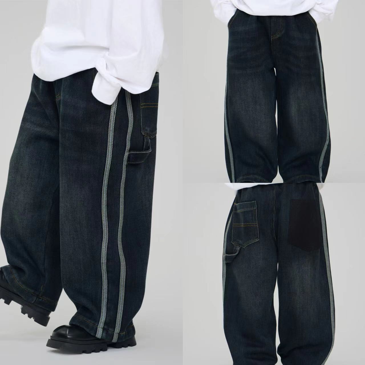 长裤牛仔棉牛仔裤一体绒童装加厚