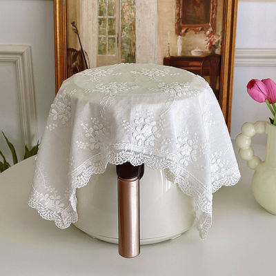 纯棉绣花方布巾法式餐垫盖布