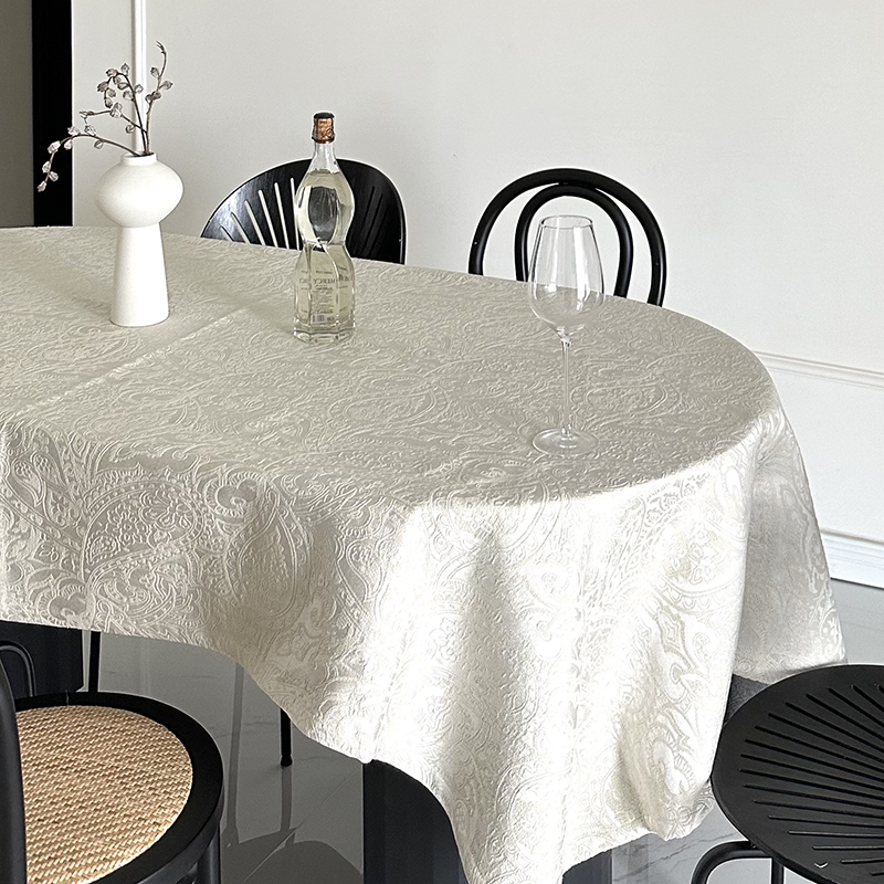 法式氛围感体提花餐桌布防水盖布