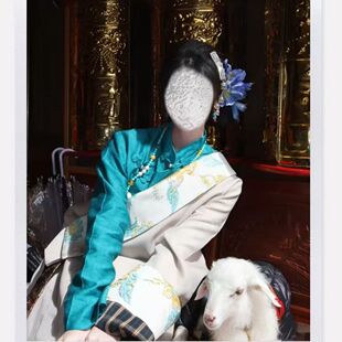 新款西藏藏装藏袍女士衬衣藏服纯色藏族民族上衣藏式衬衫写真服装