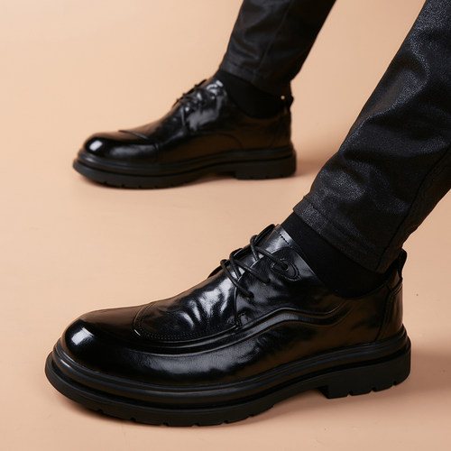 休闲皮鞋男款真皮2026春季新款透气男鞋商务正装英伦风青年温州鞋