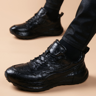 鞋子男款爆款2026新款头层牛皮皮鞋痞帅高级感轻奢真皮包底休闲鞋