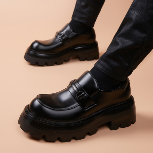 男士 休闲英伦风青年潮流男鞋 厚底正装 低帮商务增高皮鞋 皮鞋 德比鞋