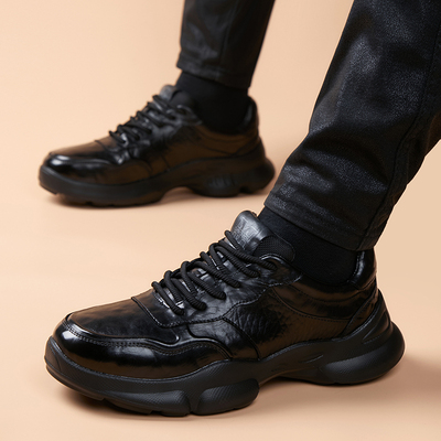 男鞋2026春季新款舒适通勤软底运动皮鞋轻便内增高男士商务休闲鞋