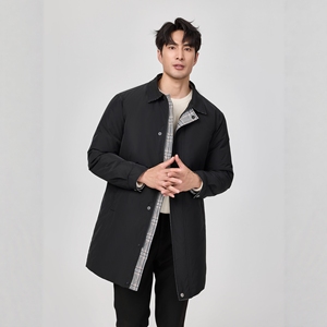 2025新款男士翻领羽绒服中长款商务 90白鸭绒 6623p335长期有货，男装羽绒服，钱塘721