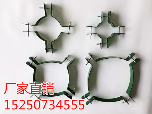 镀锌钢管树木支撑架绿色四角铁抱箍固定器园林绿化防风大树支撑杆