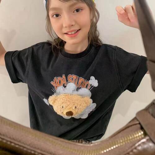 女童春夏韩版卡通小熊短袖T恤
