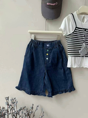 夏季女童韩版超薄牛仔五分裤