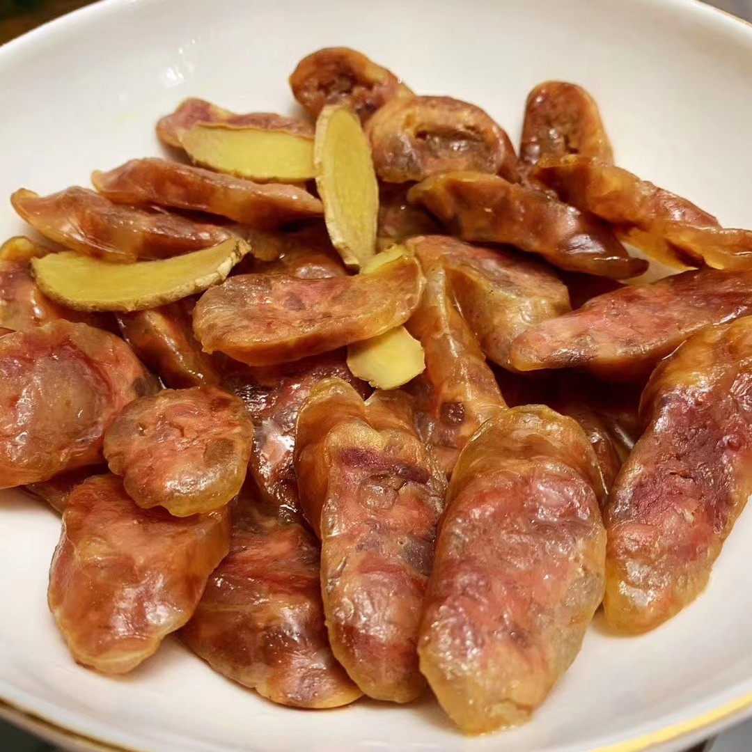 寿县腊味农村自家手工灌肠土猪肉灌肠两种口味微辣和原味散装称重