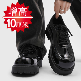 内增高10cm8cm6cm休闲皮鞋男厚底冬季透气英伦风增高鞋男士德比鞋