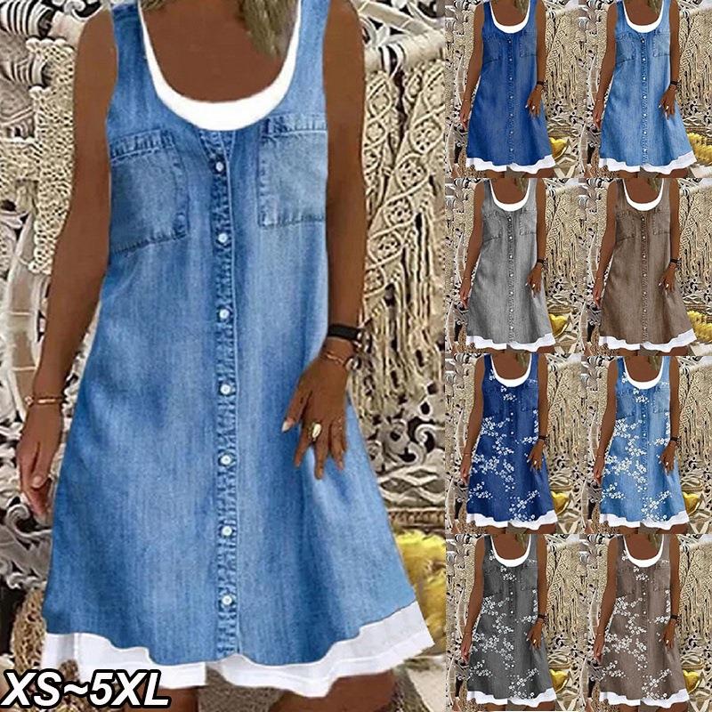 version optimized dress casual denim two-piece fake digital