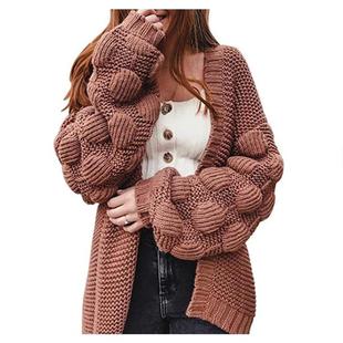 Loose Large Knitted Size Cardigan Sweater Coat Thick Womens