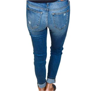 jeans contrast Womens ripped trousers color womens
