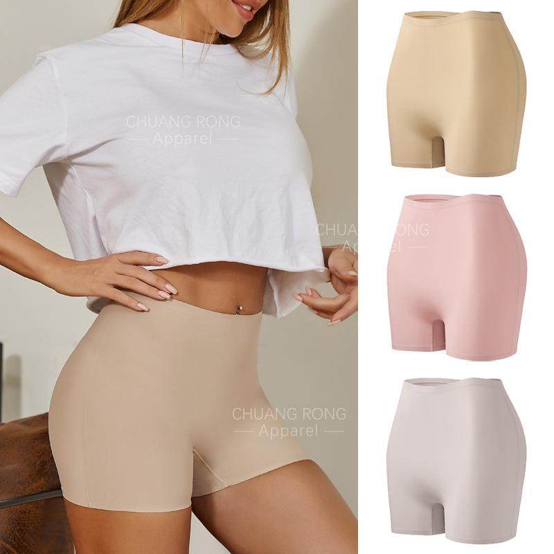 seamless mid-waist women Safety womens boxer ice slim boxer