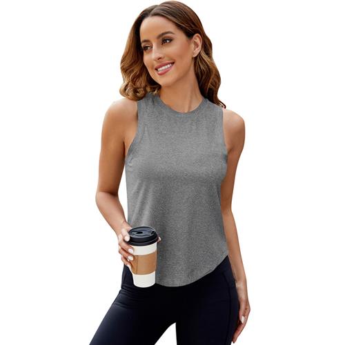 vest casual running fitness elastic high neck round women