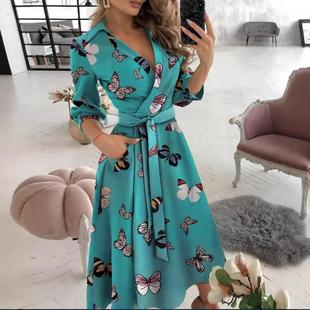 office ruched dress spring sleeved fashion long red autumn