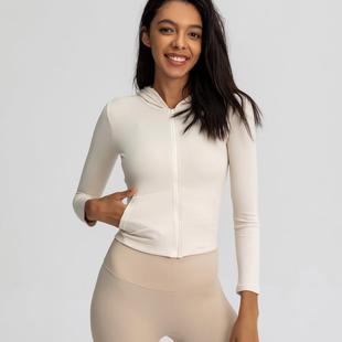 Womens sports jacket slim tight elastic quick-drying yoga