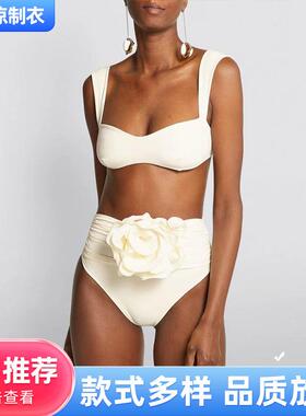 women white floral monokini up beachwear bathing push-up