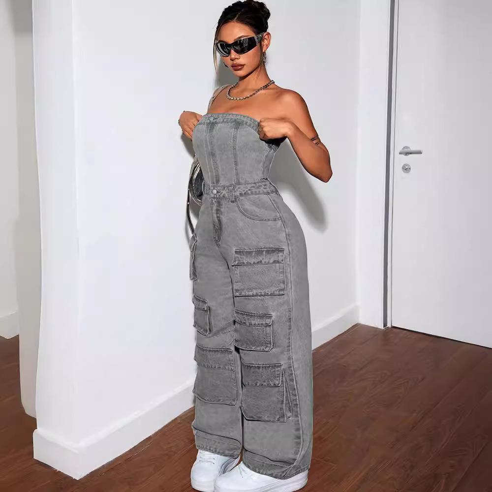 sexy denim jumpsuit  women winter clothes streetwear one