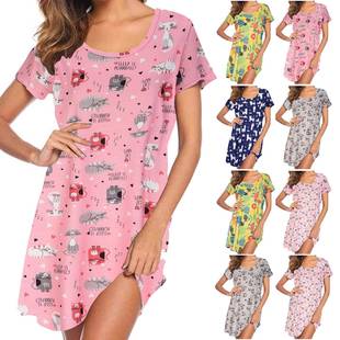 dress style casual womens wear home nightdress cartoon