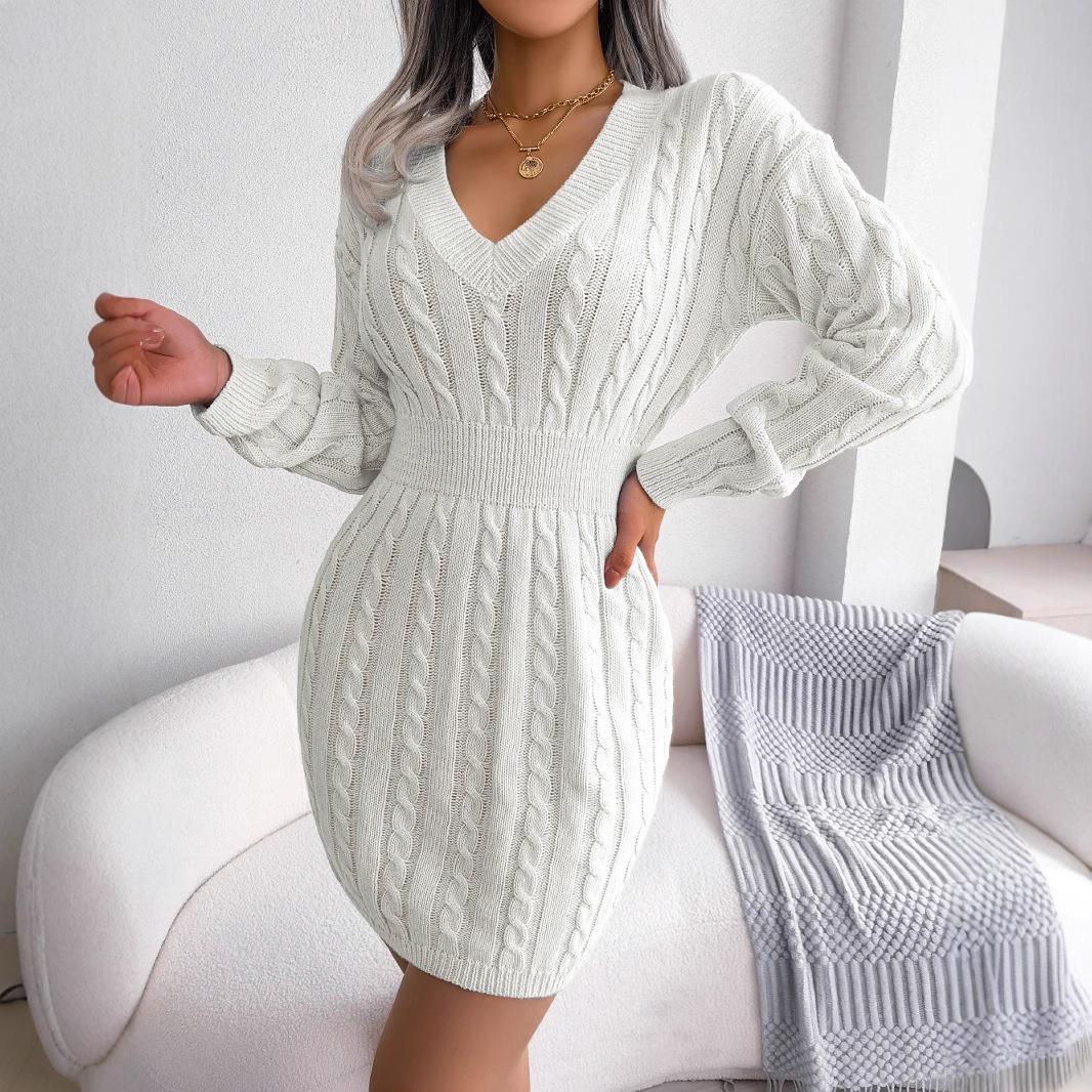 sweater dress for women  autumn winter long slim waist