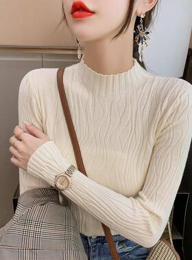 women wear turtleneck top long for inner shirt bottoming