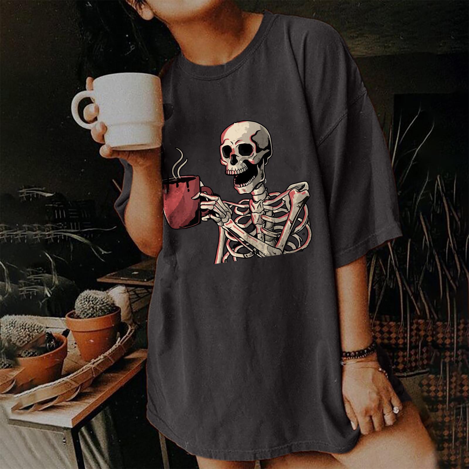 Drop shoulder sleeves with various patterns for women loose