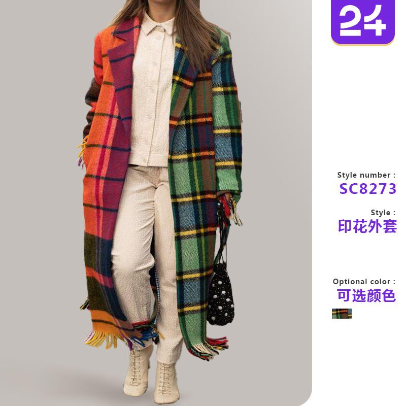 fall winter elegant women fashion lapel collar button long