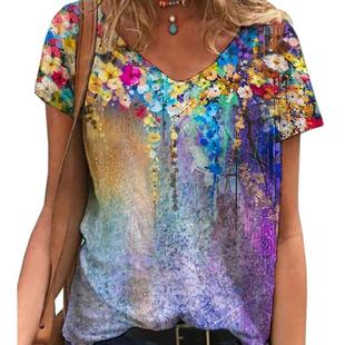 dye shirts flower clothing d oversized tees -shirt casual