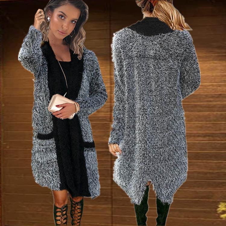 wool coats pockets thickened women coat long lapel buttoned