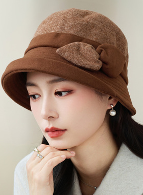 中老年女冬季保暖显脸小渔夫帽