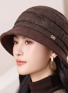 秋冬中老年女保暖显脸小渔夫帽