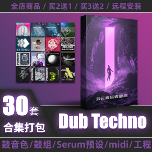 Dub Techno采样包鼓组serum预设midi文件编曲音色素材sample pack