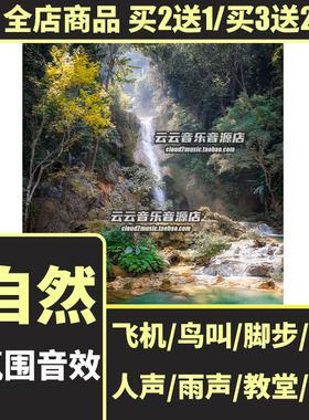 自然氛围采样鸟叫/雨声/风声/脚步/飞机/森林/嘈杂FLStudio音效包