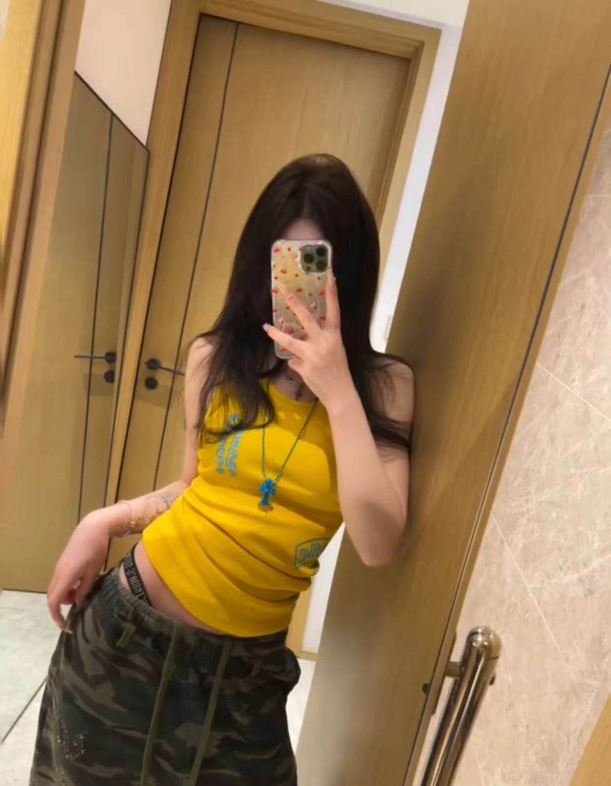 新款遮肉辣妹吊带女背心度假印花打底外穿上衣短款针织螺纹小清新