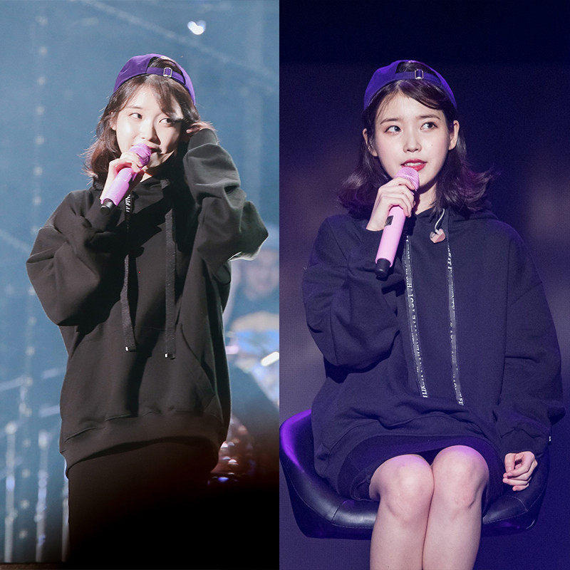 iu李知恩明星同款香港打底女卫衣