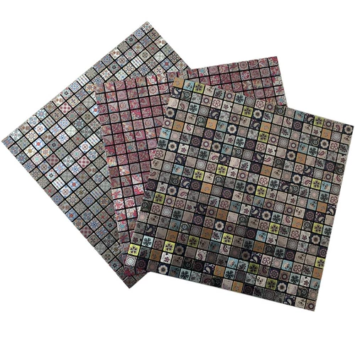 Металлическая самоклеющаяся мозаика в форме цветка, обои на стену из нержавеющей стали