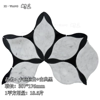 Каменная мозаика Каррара белая + классический черный