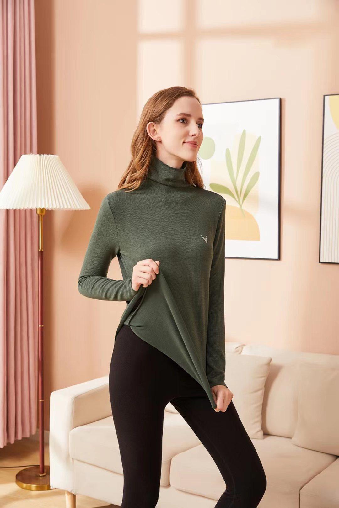 黑科技德绒保暖打底 女高领打底衫无痕吸湿自发热加厚内穿秋冬季