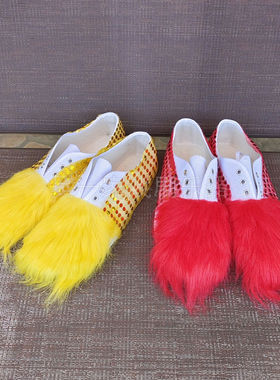 舞狮鞋 成人舞狮醒狮鞋子 儿童男女仿羊毛醒狮南北狮鞋子社火道具