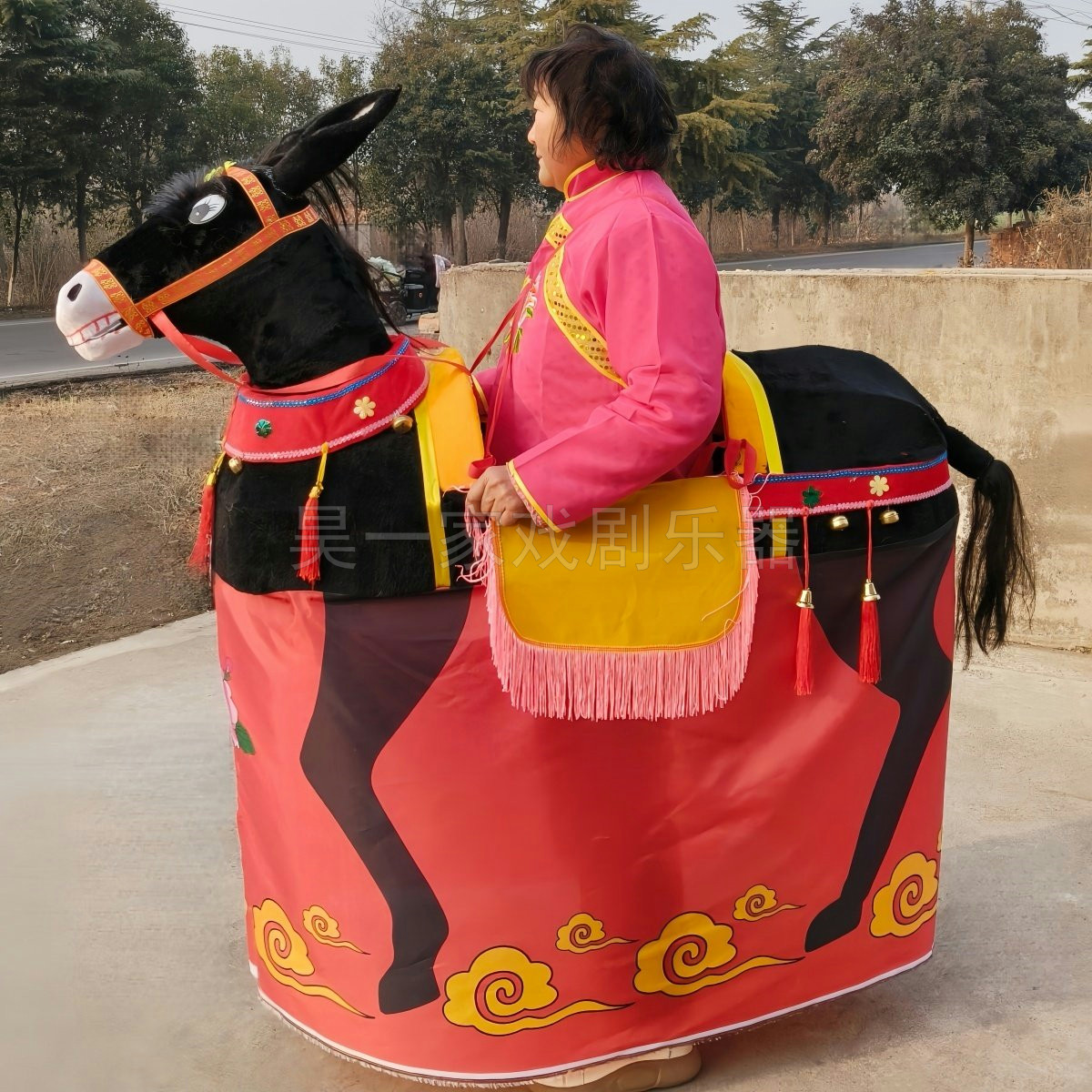 新款大秧歌带印腿小毛驴旱船成人黑红黄白棕蓝粉布马灯舞道具套装,特色手工艺,其他,淘宝优惠券,粉丝福利购,淘宝优惠卷