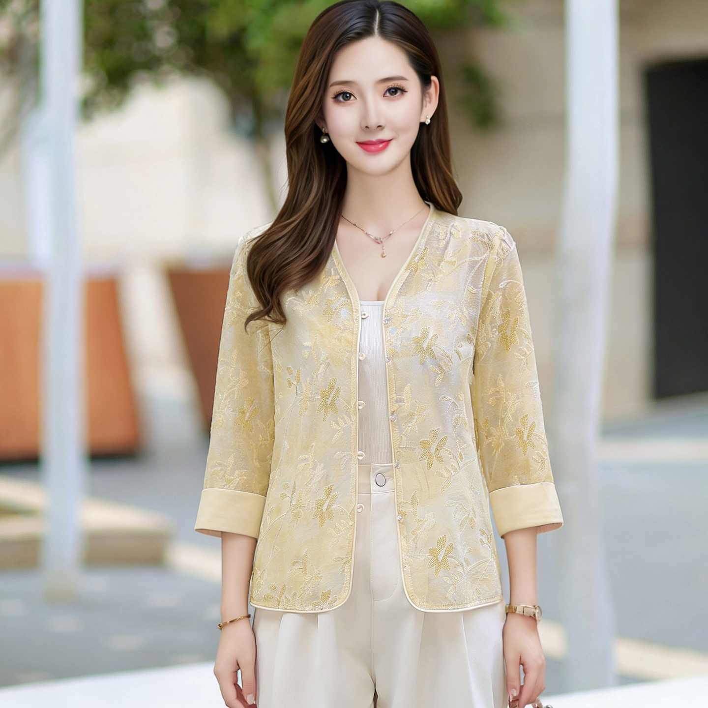中年妈妈装时尚外套短款2026春夏新款中青年女装气质减龄上衣小个