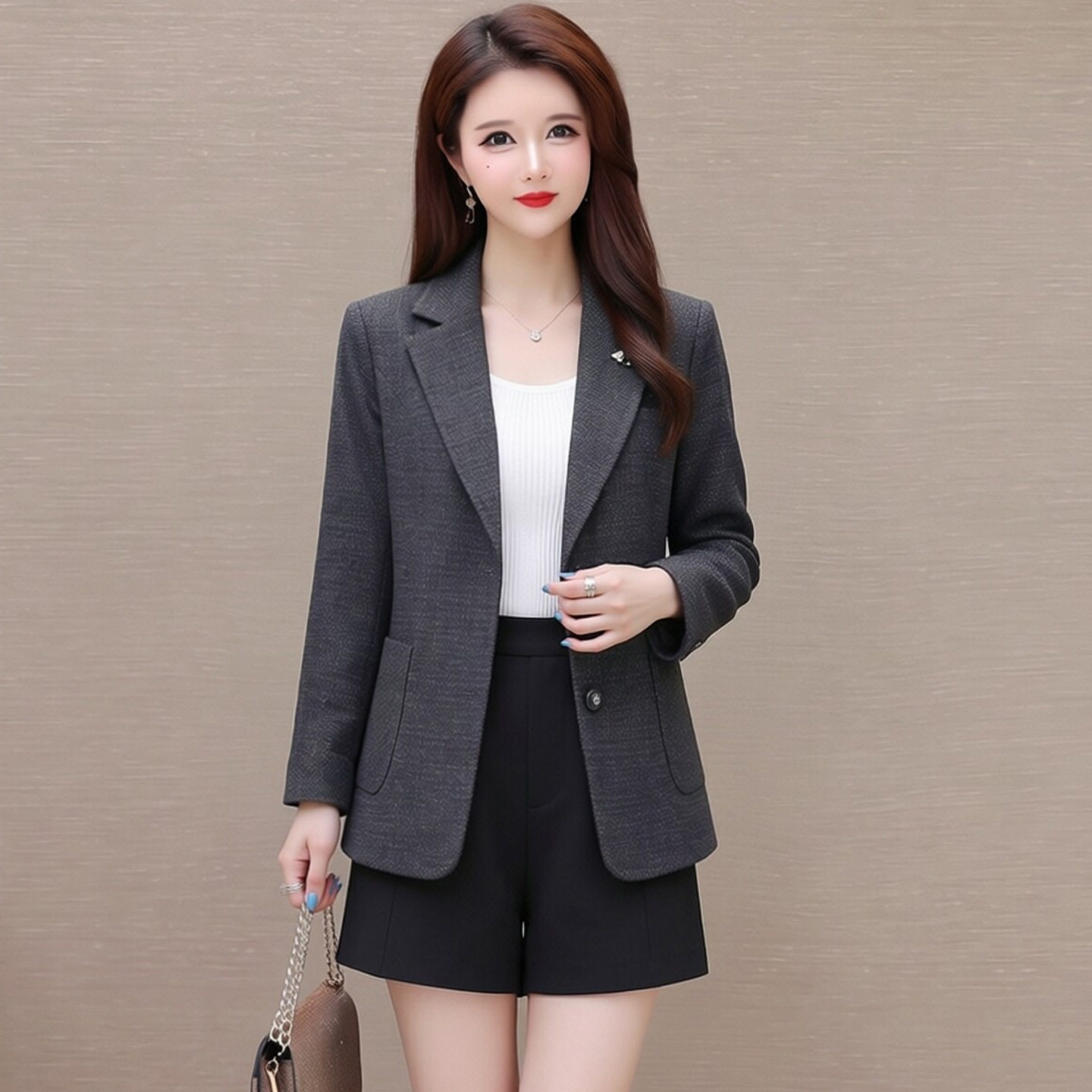 小香风西服外套女装短款2026秋季新款气质中年妈妈高级感西装上衣