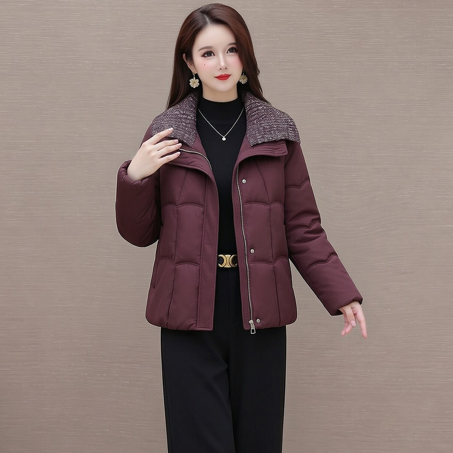 2026新款棉服女冬短款韩版休闲设计感棉衣加厚时尚棉袄大翻领外套