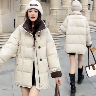 中青年女装石墨烯云绒棉服中长款2025冬时尚面包服中年妈妈装棉衣