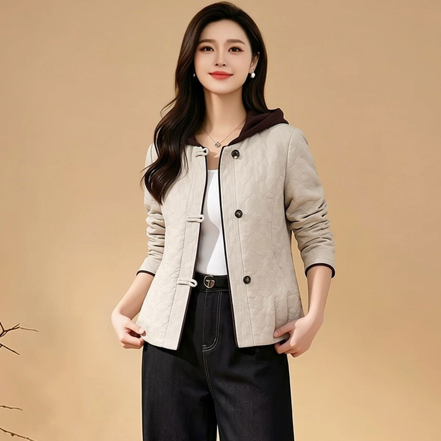 妈妈秋装外套短款时尚2026新款中青年女洋气春秋上衣休闲连帽夹克