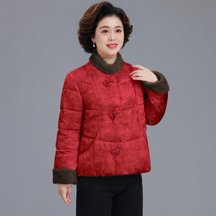 新中式国风石墨烯云绒棉服女2025冬新款中老年妈妈装棉衣短款棉袄