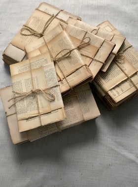 复古外文英文麻绳捆绑装饰摆件