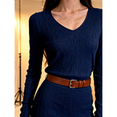 气质时尚 极简风 女V领长袖 薄毛衣百搭显瘦 简约纯色针织衫 打底衫