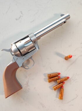 3D打印柯尔特m1873左轮手枪全功能模型可发射弹簧硅胶弹送易损件